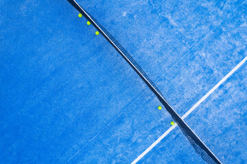 Top down perspective of green pickleballs on a blue surface The Concept of Geometry © VicVaz