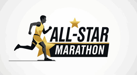 Fototapeta premium All-Star Marathon: A Dynamic Illustration of Running and Athletic Competition