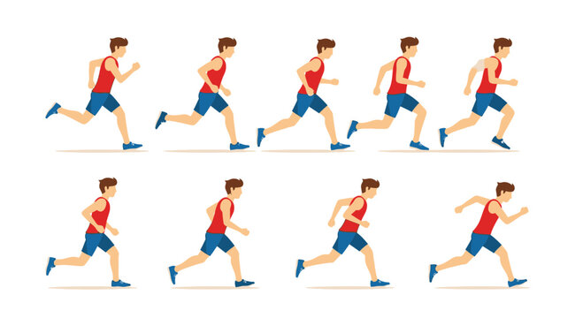 Animated Running Sequence Man Graphic And Motion Sport And Health