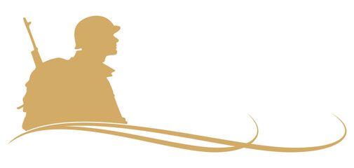 Obraz premium Vector illustration of a silhouette of an American soldier for the D-Day commemoration.