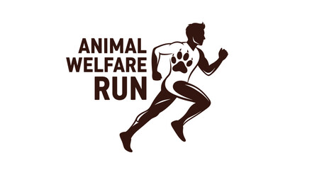 Obraz premium Animal Welfare Run Silhouette Featuring A Runner, Paw, Event, And Charity Concept