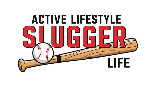 Baseball Slugger Lifestyle Depiction With Active Style And Sports Themed Elements