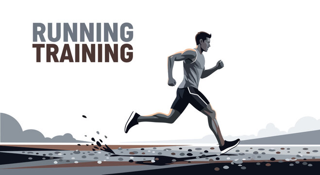 Athletic Runner Engaged In Intense Training Session