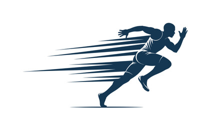 Obraz premium Athletic Runner Silhouette Illustrates Speed, Movement, and Energetic Velocity for Success