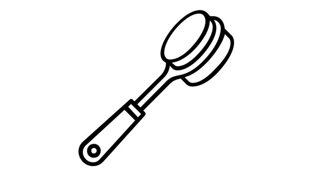 Long-handled bath brush line icon vector illustration. Minimalist black and white body scrubber for hygiene, skin care, and spa routines. Scalable AI-generated graphic for bathroom design.