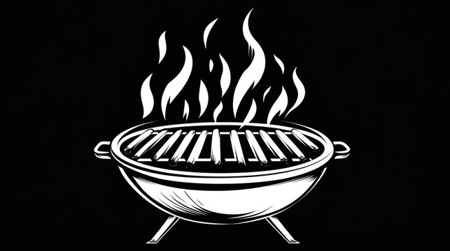 Grill Flames Black Background