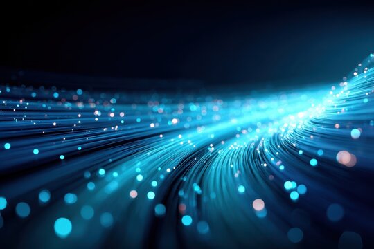 Blue fiber optic data stream