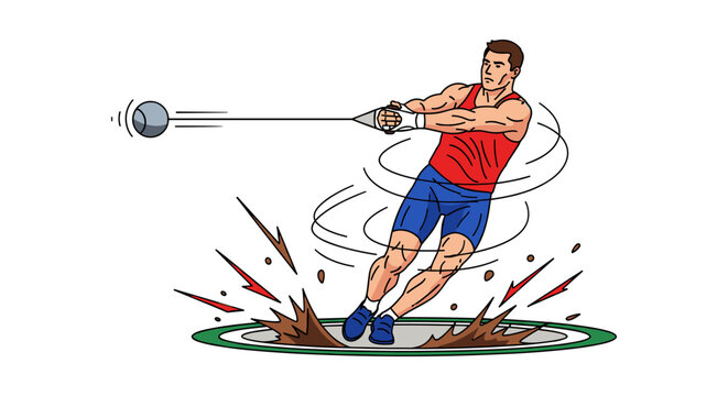 Hammer Throw Athlete in Action