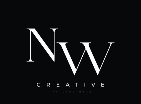 NW Creative logo design with tagline on black background