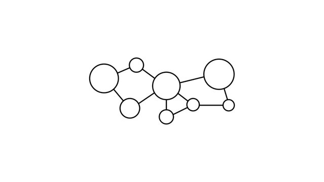 Stakeholder Map Minimalist Black Line Vector Icon on White Background Representing Interconnected Nodes, Network Relationships, Organizational Structure, and Connectivity Illustration.
