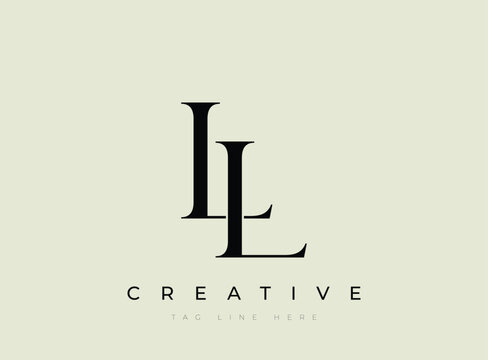 Creative logo design with LL initials and tag line space