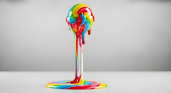 Colorful lolipop melting.