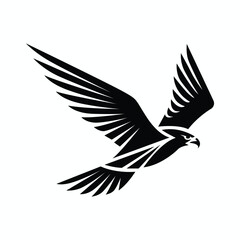Obraz premium Modern Flying Falcon Logo Design Eagle Power Symbol Vector for Premium Brand Identity