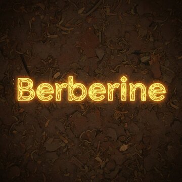 Berberine text on dark background.