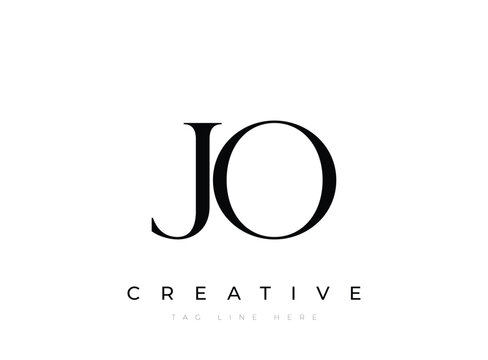 Simple JO Creative logo design with tag line space