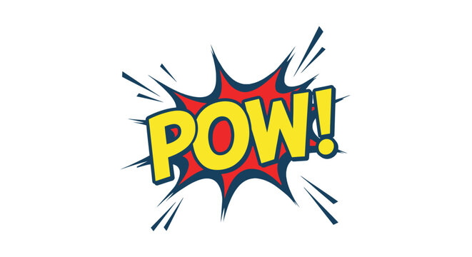 Comic book explosion effect graphic element.