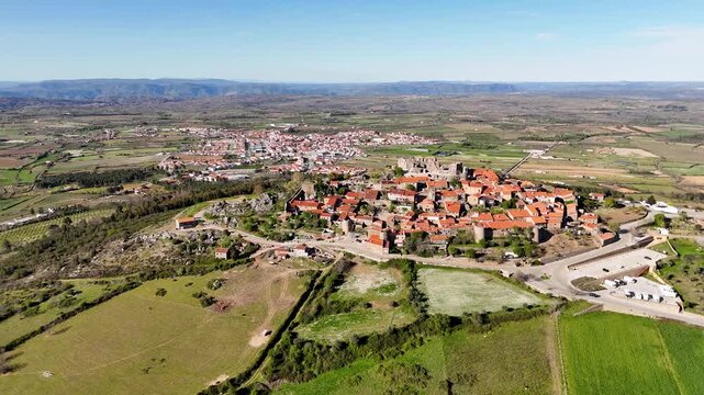 Aerial view of castelo rodrigo historic village in portugal