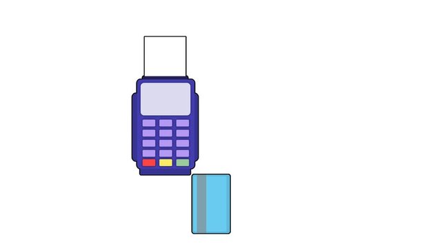 calculator and money EDC payment machine vector motion graphic with transparent background