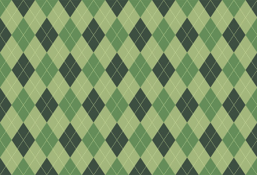 Argyle pattern seamless background in olive green and sage for nature themes branding