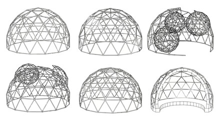 Wireframe geodesic domes © Best Design_Academy