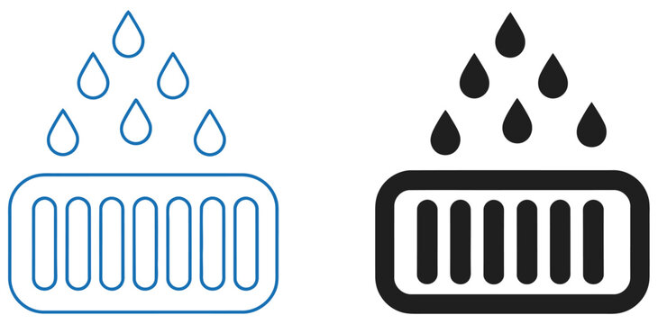 Water drain icon set manhole icon rainwater drainage icon sewer drain icon, urban infrastructure and wastewater management system concept vector