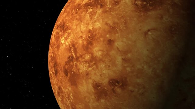 4K Cinematic Venus Texture Surface - Detailed Atmospheric Clouds Rotation