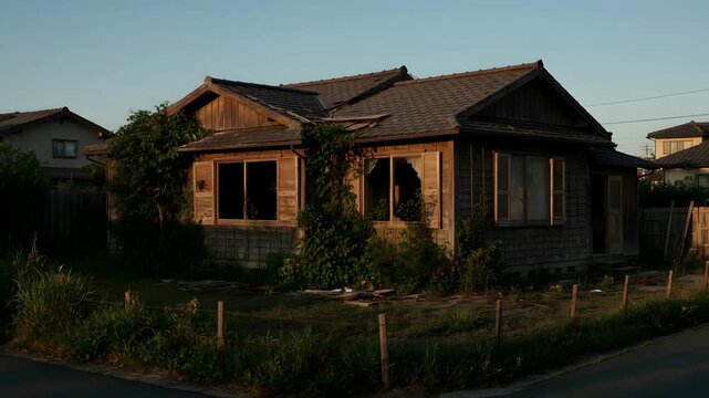 古い壊れた家屋の外観