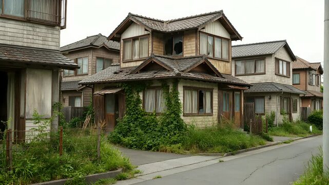 古い壊れた家屋の外観