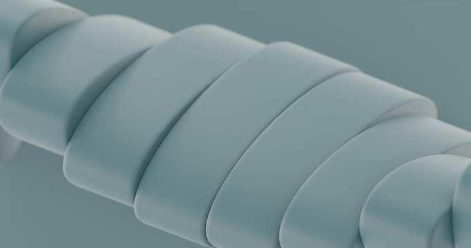 Abstract pastel teal 3d twisted ribbon loops looping animation