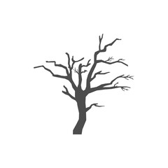 Fototapeta premium Wide Bare Tree Silhouette Vector - Spreading Winter Branches for Forest Landscape, Halloween Decor, and Environmental Awareness Graphic Design