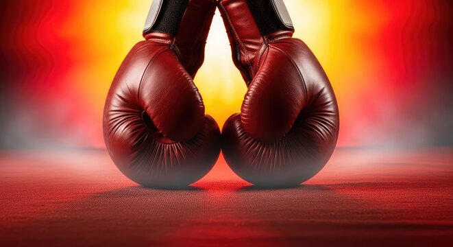 Sweaty leather gloves press against a canvas floor as a weary form pushes upward through haze, capturing pure resilience and inner grit, lighting, motivation, sport