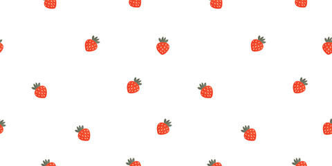 Seamless gingham berry spring line pattern with strawberry. Pastel flower for summer cute white plaid or childish tartan. Background through wavy cloth and checker designs delicate seed. © alia.kurianova