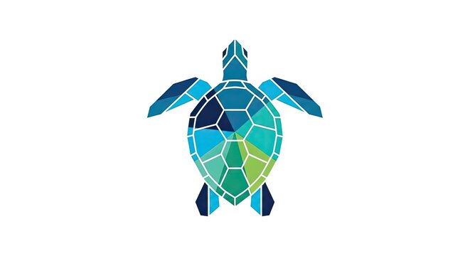 Geometric turtle illustration modern design on white background