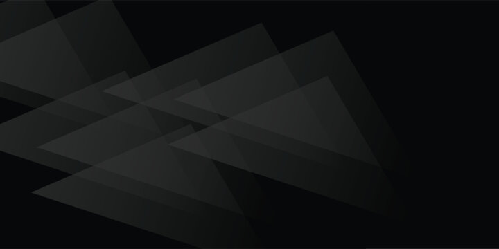 Modern black white abstract background. Minimal. Gradient. Dark grey banner with geometric shapes, lines, stripes, triangles. Design. Futuristic. Cut paper or metal effect. Origami, mosaic, geometry.
