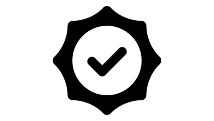 Check mark icon inside a badge shape © Monwara67