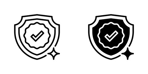 Fototapeta premium Shield Protection Vector Line Icon for Security and Cyber Safety