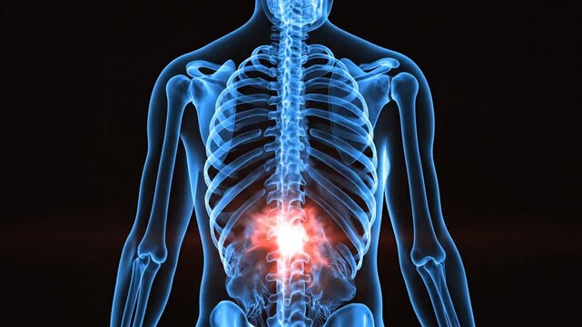 Dynamic Visualization of Human Spine and Tissue Structures with Emphasis on Pain Points and Internal Organ Mapping in Motion