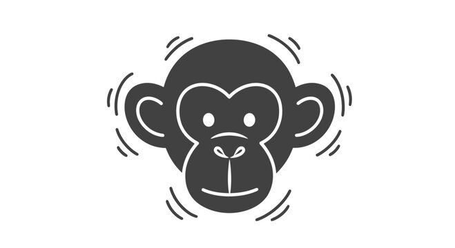 Smiling Monkey Face Graphic Illustration Design.