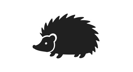 Black Silhouette of a Hedgehog Icon. © Abori