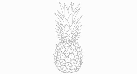 Obraz premium Minimalist Line Art Pineapple Illustration