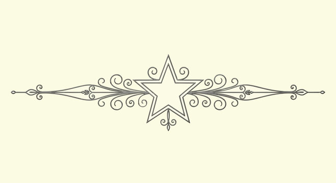 Elegant Vintage Star Divider with Ornamental Flourishes
