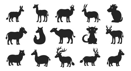 Obraz premium Set of Various Wild Animal Silhouettes