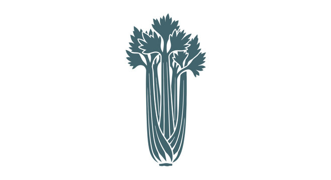 Illustration of a Celery Stalk with Leaves.