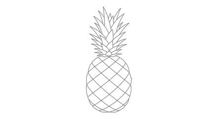 Obraz premium Simple Pineapple Line Art Illustration