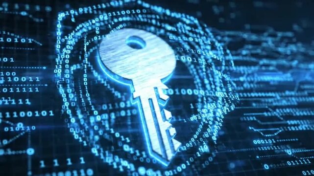 Digital Encryption Key Cybersecurity Background