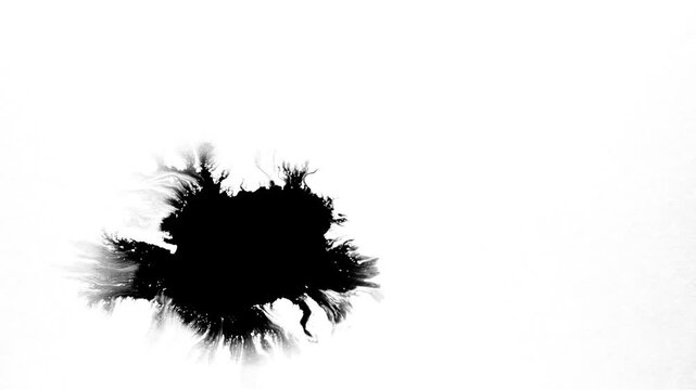 Ink Drop Spreading Explosion in Water Macro Slow Motion