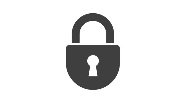 Open Gray Padlock with Keyhole Icon.