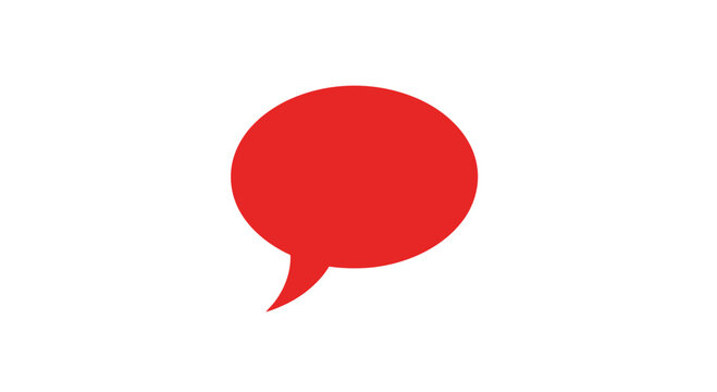 Red Speech Bubble Icon Symbol.
