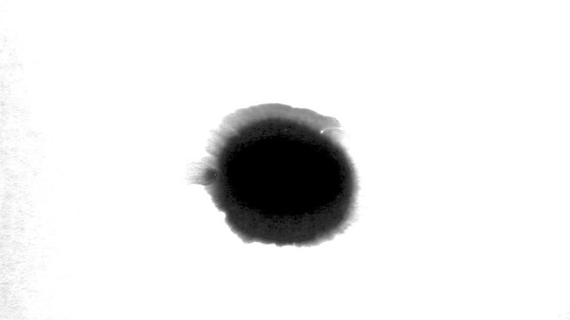 Black Ink Diffusion in Water Abstract Slow Motion Background