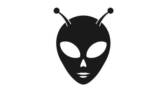 Alien Mask with Antennae Illustration Design.